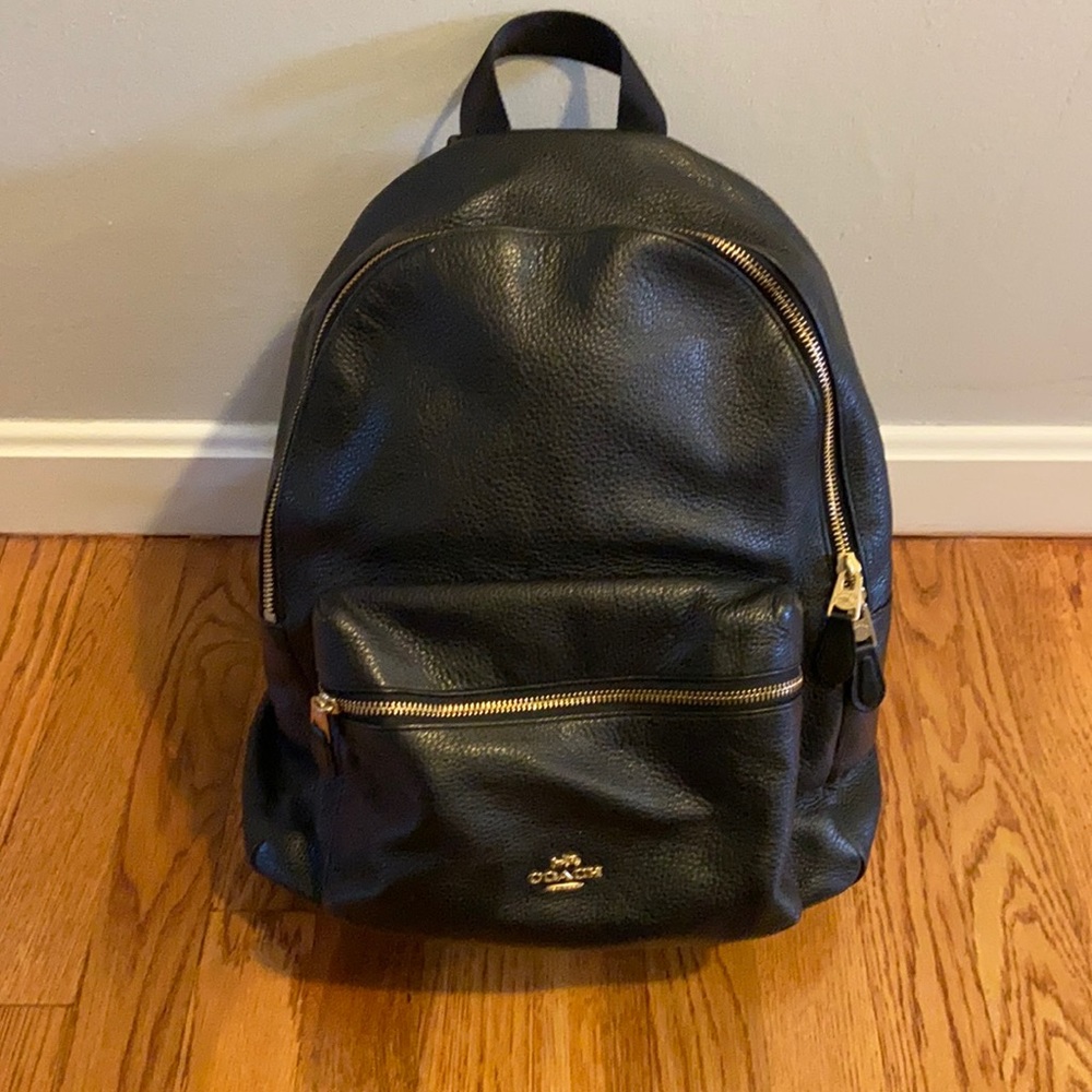 Coach Black Leather backpack